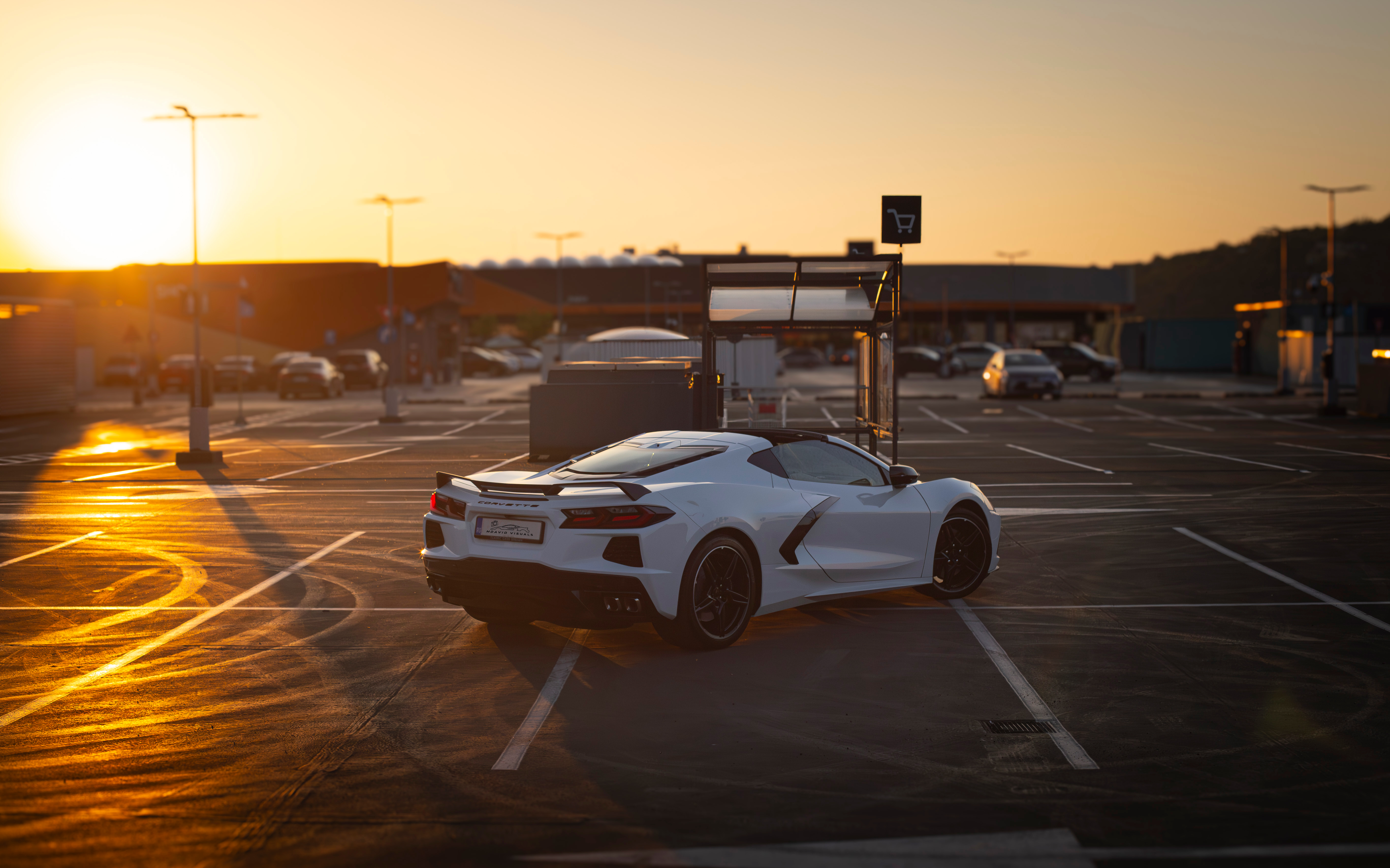 Corvette C8 at sunset